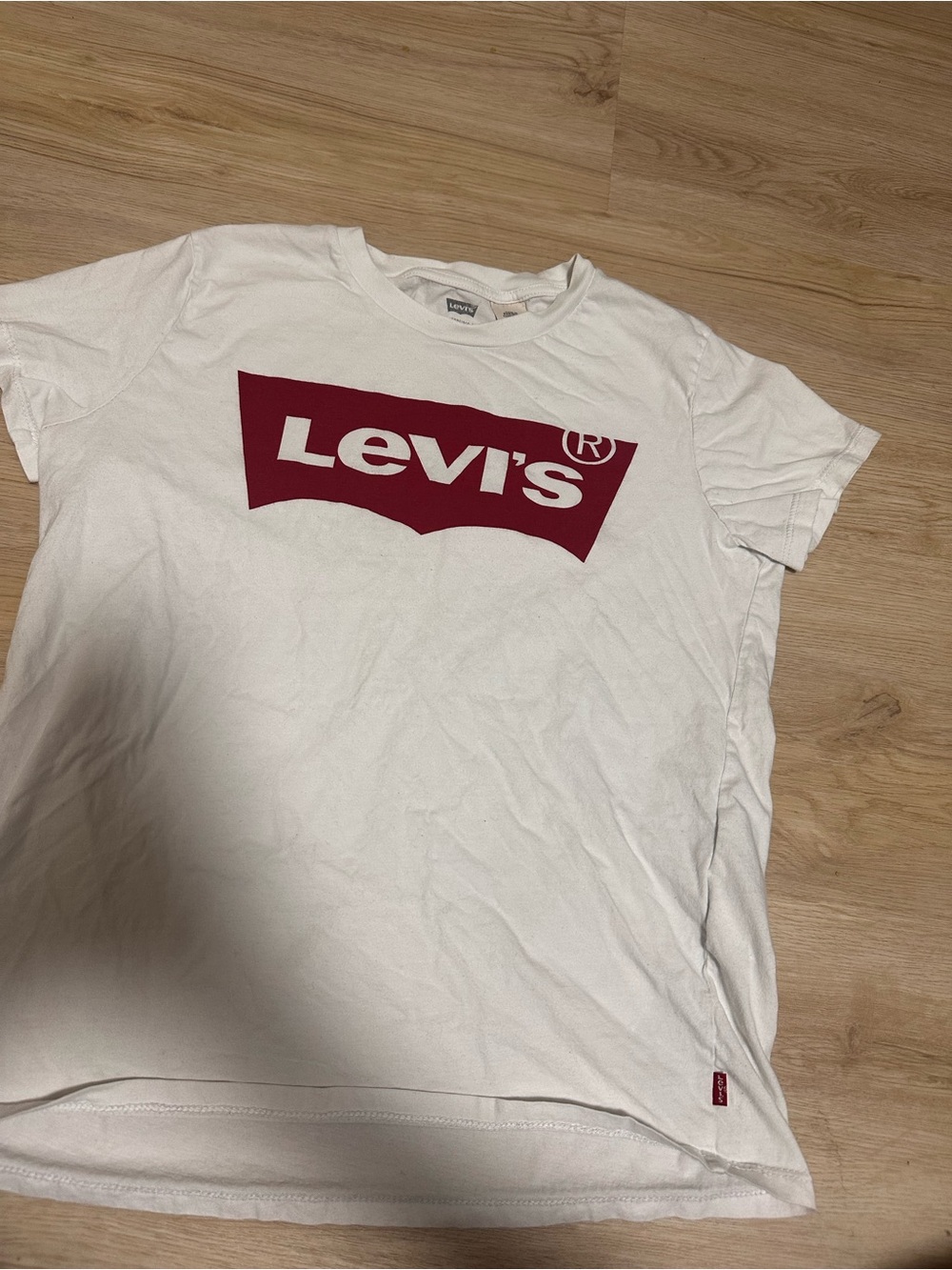 Levi's White Tee with Small Red Tab Logo